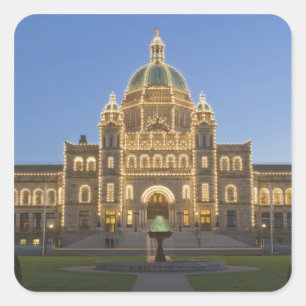 Kanada, BC, Victoria, BC Legislaturgebäude bei Quadratischer Aufkleber