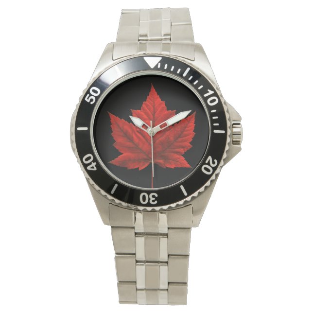 Kanada Beobachten Kanada Maple Leaf Souvenir Wrist Armbanduhr (Vorderseite)