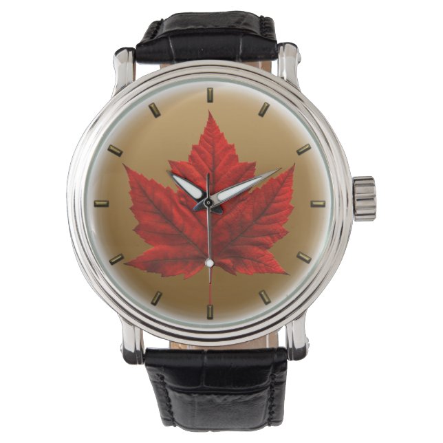 Kanada Beobachten Kanada Maple Leaf Souvenir Wrist Armbanduhr (Vorderseite)