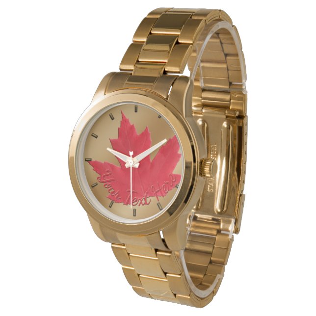 Kanada Beobachten Kanada Maple Leaf Souvenir Wrist Armbanduhr (Schrägansicht)