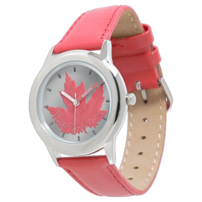 Kanada Beobachten Kanada Maple Leaf Souvenir Wrist Armbanduhr (Schrägansicht)
