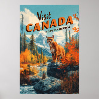 Kanada Berge Puma Reiseplakat Poster