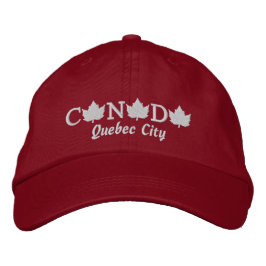 Kanada bestickt Red Ball Cap - Quebec City Bestickte Kappe
