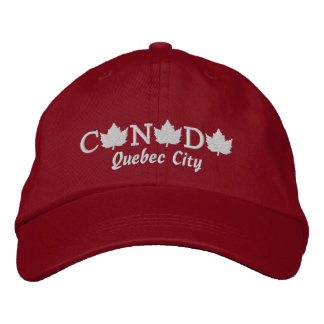 Kanada bestickt Red Ball Cap - Quebec City Bestickte Kappe