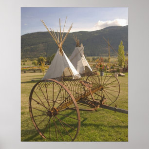 KANADA, British Columbia, Enderby. Tipis & Poster