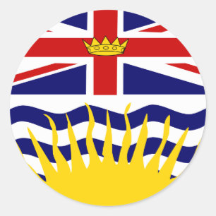 Kanada British Columbia Hochwertige Flagge Runder Aufkleber