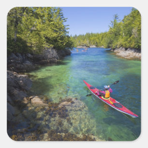 Kanada, British Columbia, Vancouver Island. Meer Quadratischer Aufkleber