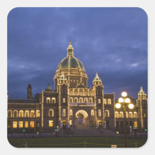 KANADA, British Columbia, Victoria. Abend, Quadratischer Aufkleber