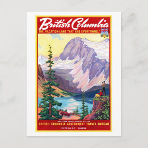Kanada British Columbia Vintage Poster Restauriert Postkarte