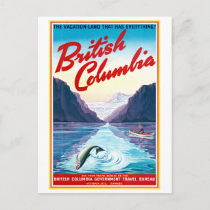 Kanada British Columbia Vintage Poster wiederherge Postkarte