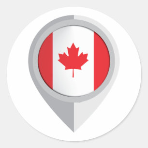 Kanada Button Location Flag Runder Aufkleber
