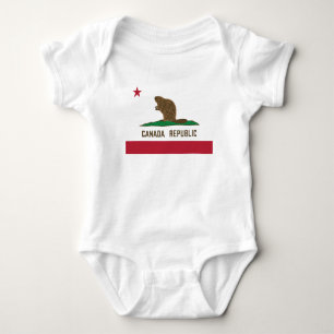 Kanada: California Flag Beaver Baby Strampler