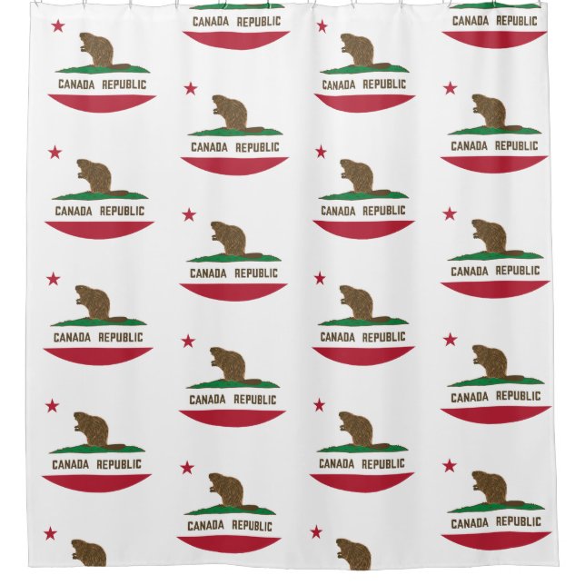 Kanada: California Flag Beaver Duschvorhang (Vorderseite)