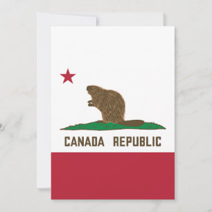 Kanada: California Flag Beaver Einladung