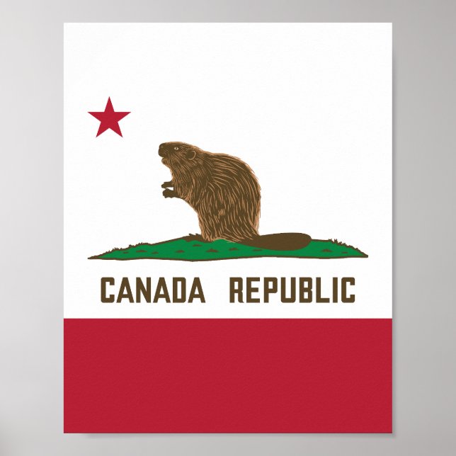 Kanada: California Flag Beaver Poster (Vorne)