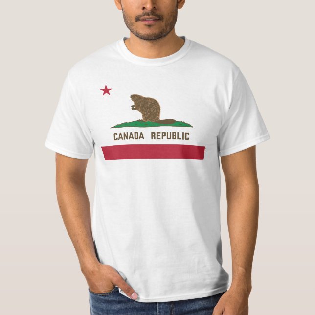 Kanada: California Flag Beaver T-Shirt (Vorderseite)