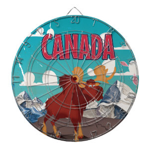 Kanada Cartoon Vintage-Elch-Plakat Dartscheibe