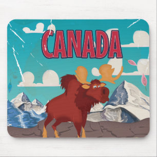 Kanada Cartoon Vintage-Elch-Plakat Mousepad