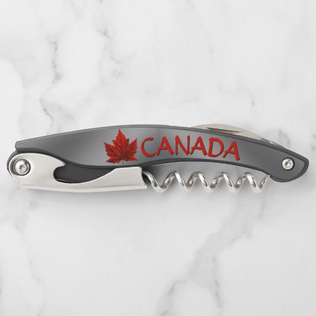 Kanada Corkschraube Custom Maple Leaf Flasche Open Kellnermesser (Vorderseite)