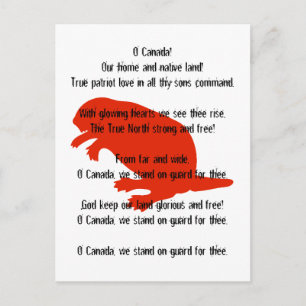 Kanada Day Beaver Red White Anthem Postcard Postkarte
