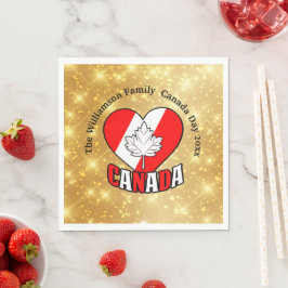 Kanada Day Gold Party Personalisierung Jahr Serviette