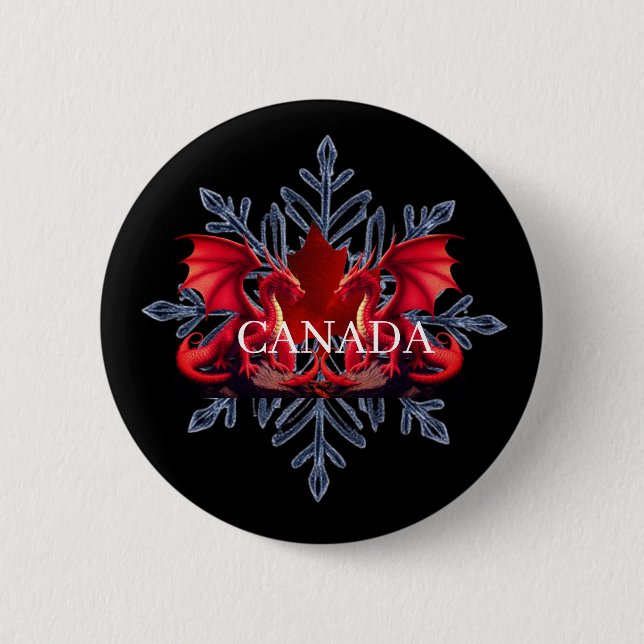 KANADA-DRACHEN BUTTON (Vorderseite)