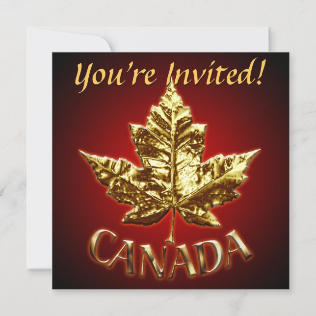 Kanada Einladungen Personalisiert Gold Canada UAWG