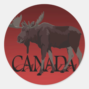 Kanada-Elch-Aufkleber Benutzerdefinierte Kanada-Au Runder Aufkleber