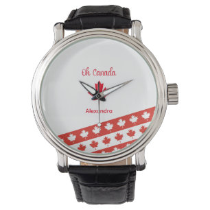 Kanada   Elegant Red Maple Leaf Armbanduhr