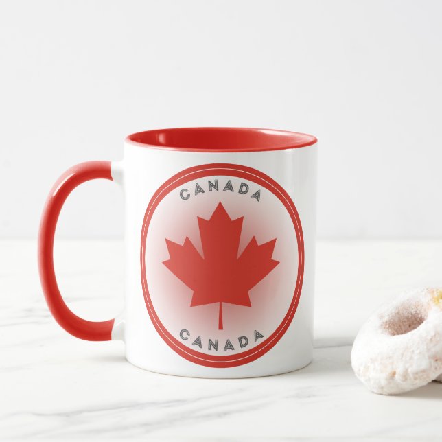 Kanada-Erbe-Emblem Tasse (Mit Donut)
