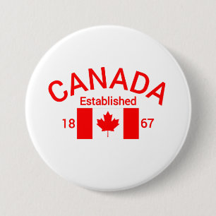 Kanada Est. 1867 mit kanadischer Flagge (Rot) - Ka Button