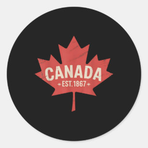 Kanada Est. 1867 Retro Ahornblatt Vintage Kanada D Runder Aufkleber