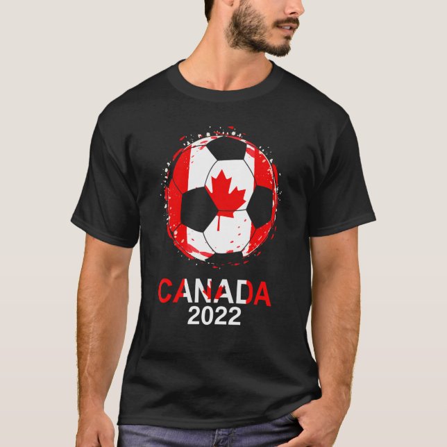 Kanada Flag 2022 Unterstützer Canadian Soccer Team T-Shirt (Vorderseite)