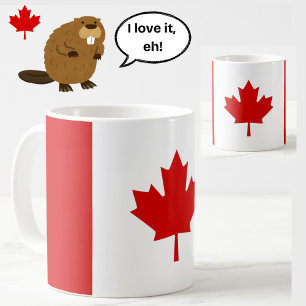 Kanada Flag Ahornleaf Red White Patriotic Kaffeetasse
