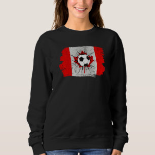 Kanada Flag Fußball Fußball Kanadischer Fußballfan Sweatshirt