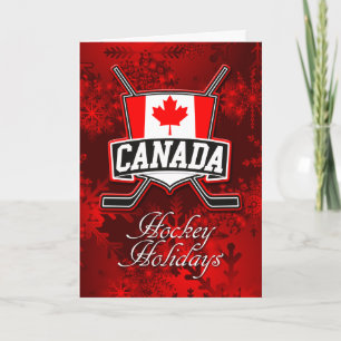 Kanada Flag Hockey Weihnachtskarte Feiertagskarte
