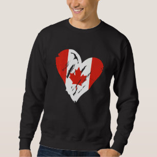 Kanada Flag Retro Herz Kanadischer Ahornleaf Sweatshirt