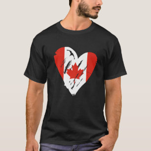 Kanada Flag Retro Herz Kanadischer Ahornleaf T-Shirt