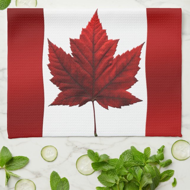 Kanada Flag Souvenir Handtuch Kanada Teetuchdekor (Gefaltet)