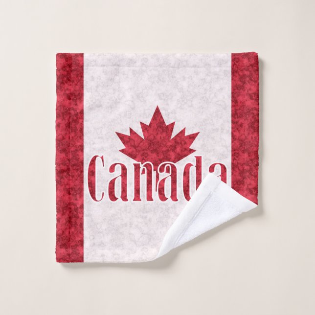 Kanada, Flagge Badhandtuch Set (Waschlappen)