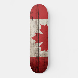 Kanada-Flagge für altholzgetreide Skateboard