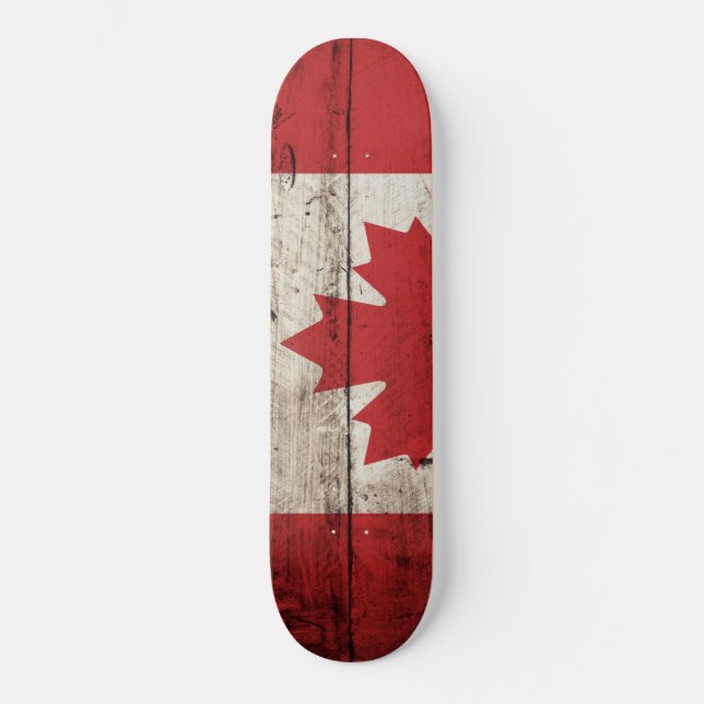 Kanada-Flagge für altholzgetreide Skateboard (Vorderseite)