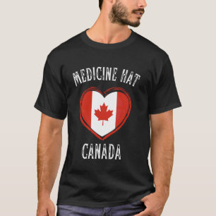 Kanada-Flagge Herz Medicine Hat Stadt T-Shirt