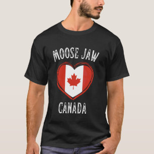 Kanada-Flagge Herz Moose Jaw Stadt T-Shirt