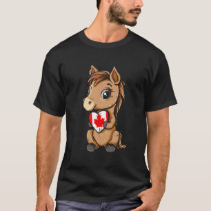 Kanada-Flagge Herz Pferd Kanada Ahornblatt Kanadie T-Shirt