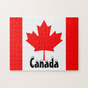 Kanada Flagge Kanadisches Colors Red White Maple L Puzzle