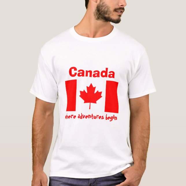 Kanada-Flagge + Karte + Text-T - Shirt (Vorderseite)