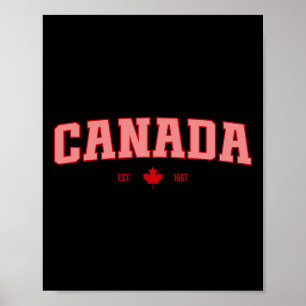Kanada Flagge Liebe Retro Canada Day Ahornblatt Es Poster