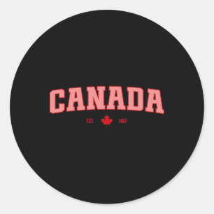 Kanada-Flagge Liebe Retro Canada Day Ahornblatt Es Runder Aufkleber