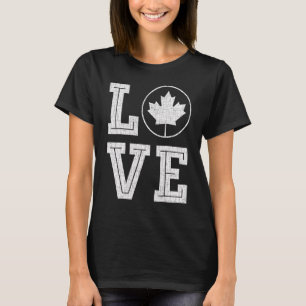 Kanada-Flagge Liebe Vintage Kanada-Tag Ahornblatt T-Shirt